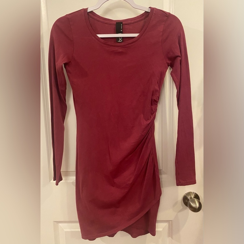 Bobi Supreme Dress Sz XS Violet NWOT Jersey Ruched Long Sleeve
